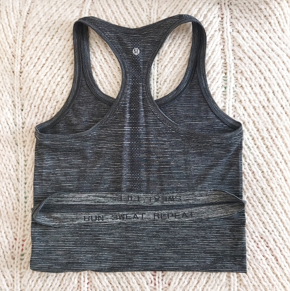 LULULEMON Swiftly Tech Speed Racerback Tank Top - Black White Stripe - Picture 4 of 9